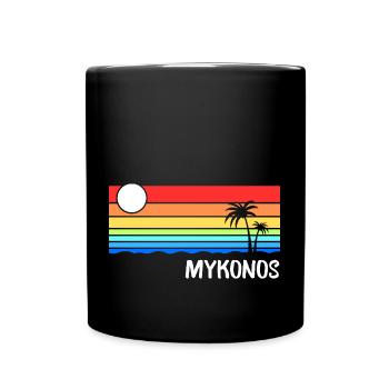 Mykonos Griechenland Insel Urlaub Idee - Tasse einfarbig - Schwarz - Vorne