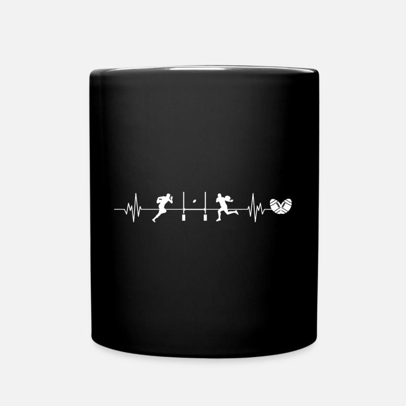 Rugby-Herzschlag Rugby-Geschenk - Tasse einfarbig - Schwarz