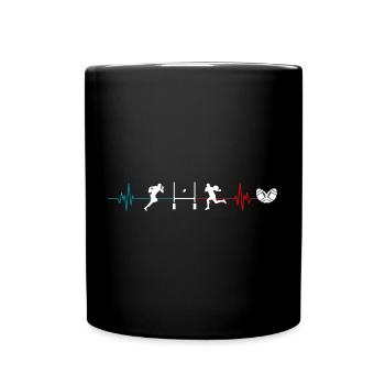 Rugby-Herzschlag Frankreich Geschenke-Team - Tasse einfarbig - Schwarz - Vorne