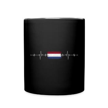 Dutch Flag Heartbeat Pulse - Full Colour Mug - black - Front
