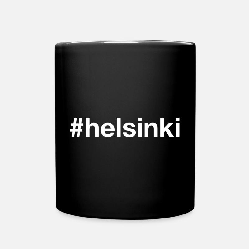 HELSINKI Finland Finnland Hashtag - Tasse einfarbig - Schwarz