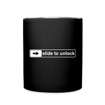 slide to unlock - Tasse einfarbig - Schwarz - Vorne