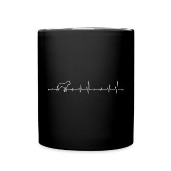 Herzschlag Beauceron Hund - Tasse einfarbig - Schwarz - Vorne