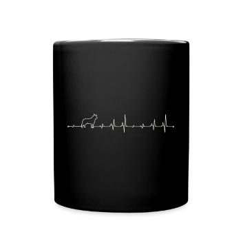 Equine Heartbeat Line Art - Full Colour Mug - black - Front