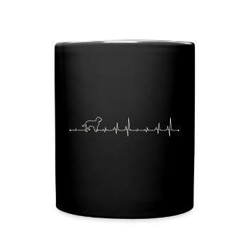 Canine Heartbeat Line Art - Full Colour Mug - black - Front