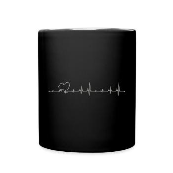 Heartbeat American eskimo dog - Full Colour Mug - black - Front