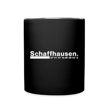 Schaffhausen Koordinaten Schaffhauser Geschenk - Tasse einfarbig - Schwarz - Vorne