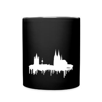 Skyline Cologne - Blanc - Mug uni - noir - Devant