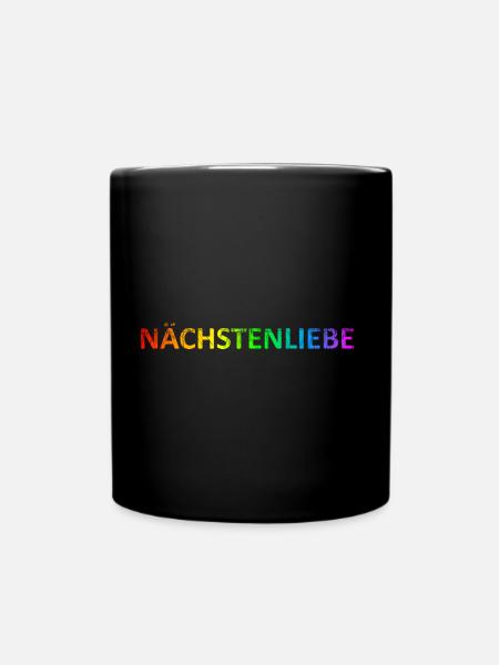 Naechstenliebe Rgenbogen gay LGBT homosexuell - Tasse einfarbig - Schwarz