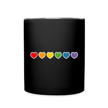 Contour des cœurs arc-en-ciel queer lgbtqi lgbt - Mug uni - noir - Devant