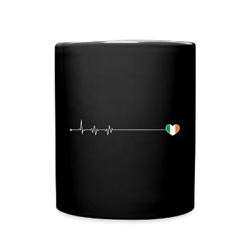 Heartbeat ireland flag - Full Colour Mug - black - Front