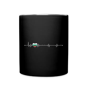 Heartbeat drapeau de la Bulgarie - Mug uni - noir - Devant
