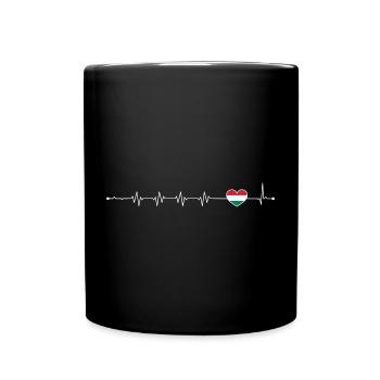 Italienische Flagge Herzschlag - Tasse einfarbig - Schwarz - Vorne