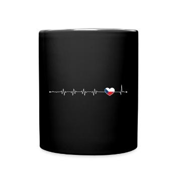 Heartbeat drapeau de la République tchèque - Mug uni - noir - Devant