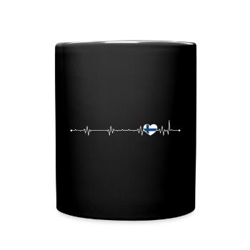 Finnische Heartbeat Nordic Line - Tasse einfarbig - Schwarz - Vorne