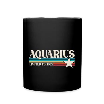 Sternzeichen Wassermann - Tasse einfarbig - Schwarz - Vorne