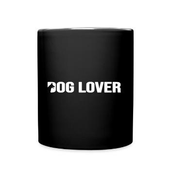 hund doglover fellnase geht gassi - Tasse einfarbig - Schwarz - Vorne