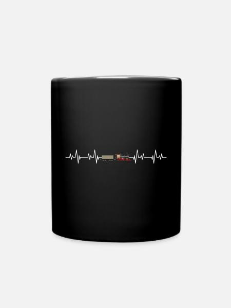 Locomotive with a heartbeat - Full Colour Mug - black