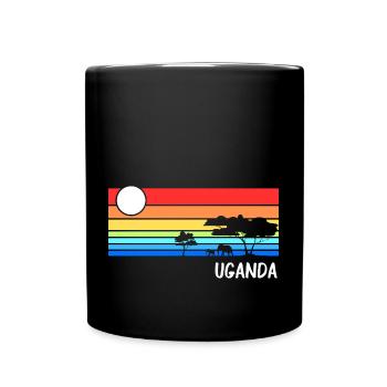 Uganda Afrika Savanne Safari Urlaub - Tasse einfarbig - Schwarz - Vorne