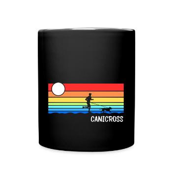 Canicross Herren Hundelauf Hundesport Idee - Tasse einfarbig - Schwarz - Vorne