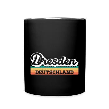 Dresden Deutschland DDR GDR Retro - Tasse einfarbig - Schwarz - Vorne