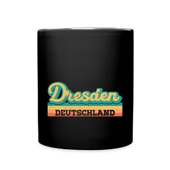Dresde Allemagne RDA GDR Drapeau rétro - Mug uni - noir - Devant