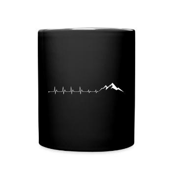 Fréquence cardiaque montagne - Mug uni - noir - Devant