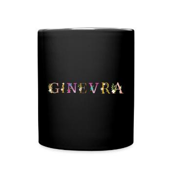 GINEVRA name decorated with flowers - Full Colour Mug - black - Front