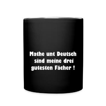 Mathe unt Deutsch ;-) - Tasse einfarbig - Schwarz - Vorne