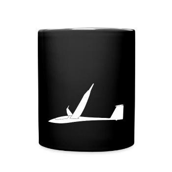 Segelflugzeug Segelflieger ASW22 Thermik Pilot - Tasse einfarbig - Schwarz - Vorne