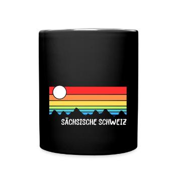 Sächsische Schweiz Gebirge Urlaub Idee - Tasse einfarbig - Schwarz - Vorne