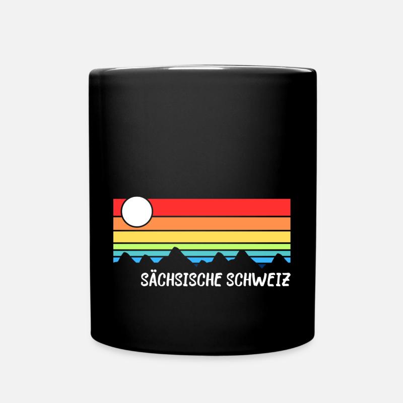 Sächsische Schweiz Gebirge Urlaub Idee - Tasse einfarbig - Schwarz
