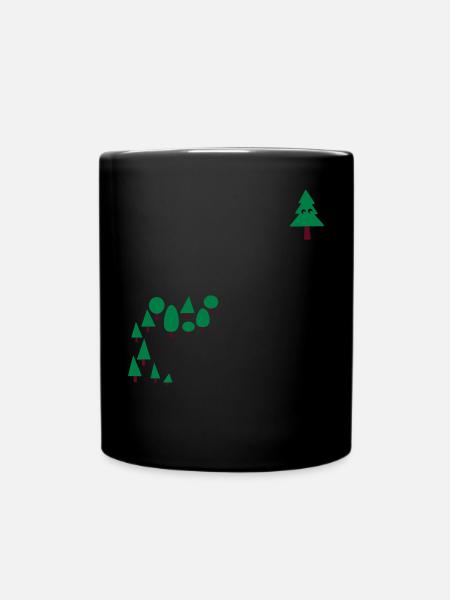 Wald - Tasse einfarbig - Schwarz
