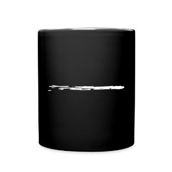 Pinselstrich weiss (Farbe wechselbar) - Marker - Tasse einfarbig - Schwarz - Vorne