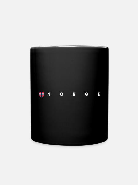 Norge flag - Full Colour Mug - black