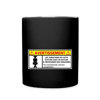 Warning - Full Colour Mug - black - Front