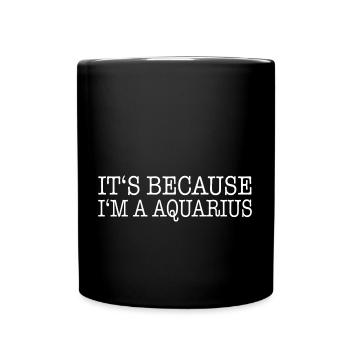 Sternzeichen Wassermann - Tasse einfarbig - Schwarz - Vorne