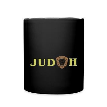Lion Israel IDF Jewish Judah Coat of Arms Retro - Full Colour Mug - black - Front