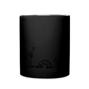 Regenwurm - Tasse einfarbig - Schwarz - Vorne
