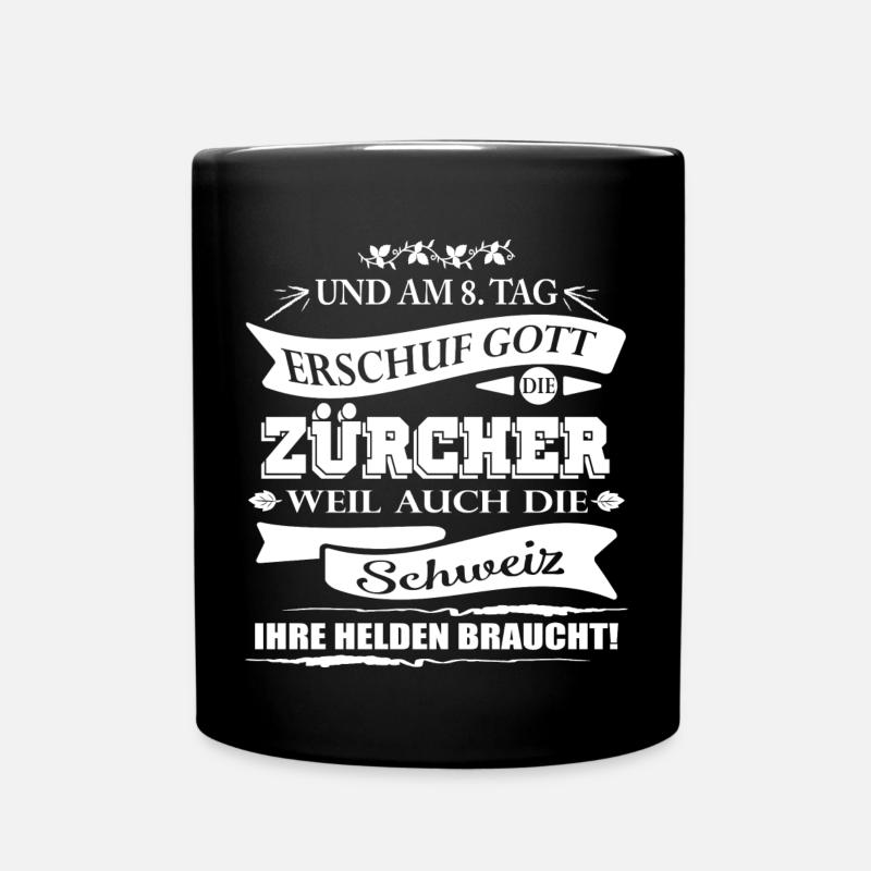 Züricher-Schweiz - Tasse einfarbig - Schwarz