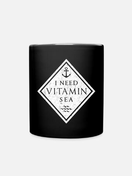 I NEED VITAMIN SEA - Tasse einfarbig - Schwarz