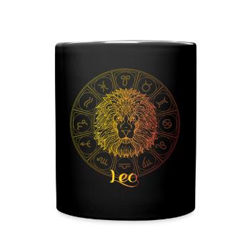 Leo's Zodiac Sign - Full Colour Mug - black - Front