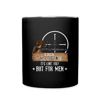 Long Range Shooting Gewehr Jäger Shirt - Tasse einfarbig - Schwarz - Vorne