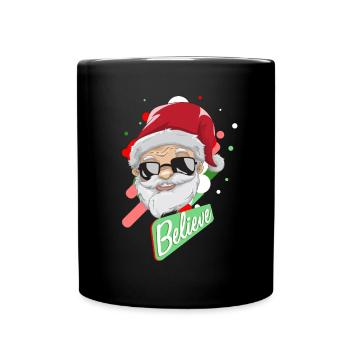 Nikolaus Santa Claus Weihnachtsmann - Tasse einfarbig - Schwarz - Vorne