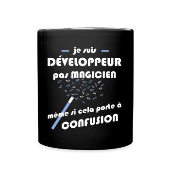 Développeur pas magicien - Mug uni - noir - Devant