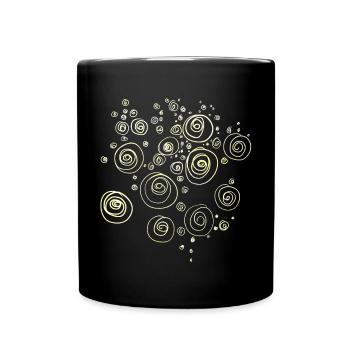 Shells / Spirals Abstract - Full Colour Mug - black - Front