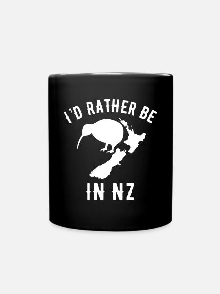 Neuseeland - ich wäre lieber in NZ T-Shirt - Tasse einfarbig - Schwarz