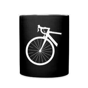 Fahrrad Rennrad Radfahren Velo Drahtesel Geschenk - Tasse einfarbig - Schwarz - Vorne