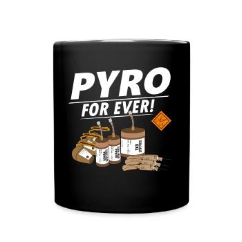 Pyro for ever Fireworks - Full Colour Mug - black - Front
