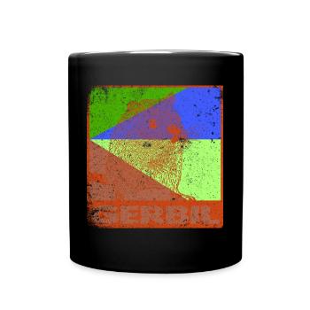 Gerbil im Used Look - Tasse einfarbig - Schwarz - Vorne